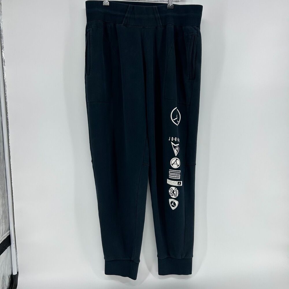 Nike Air Jordan Fleece Joggers Men’s 3XL Black Sweatpants Basketball Activewear